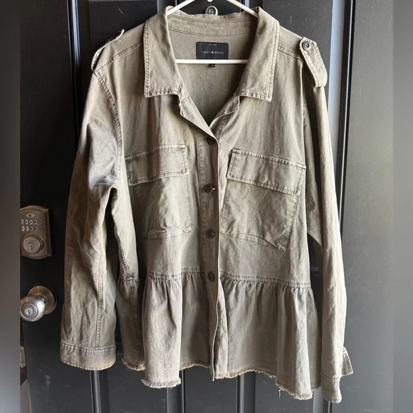 Lucky Brand Trendy Plus Size Peplum-Hem Utility Jacket Size 3X - Picture 5 of 13